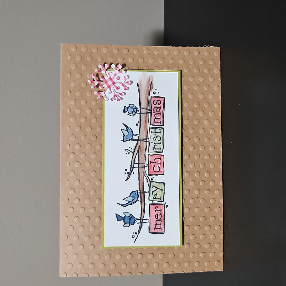 Handmade Christmas Card Birds.